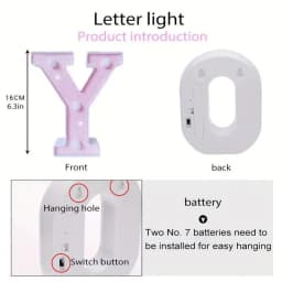 Customizable LED Letter Lights – Battery-Powered, Versatile for Parties, Home & Festive Decor