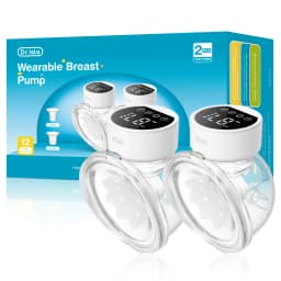 MAMIJOY 2PCS Wearable Electric Breast Pumps 4 Modes&12 Levels Hands Free Breast Pump 40dB Low Noise Free 19/24mm Flange DEB26D