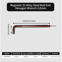 1PC Hex Key Magnetic Ball End S2 Steel With T-Handle Hex Key 1.5MM-10MM Allen Wrench