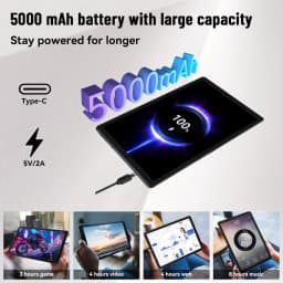 New C107 10.1 Inch IPS Tablet PC Android 15 Octa‑Core Processor 24(4+20)GB Expanded RAM 128GB Storage 1280*800 HD Display 5000mAh Battery 5MP+8MP Dual Cameras WiFi Tablet US Stock