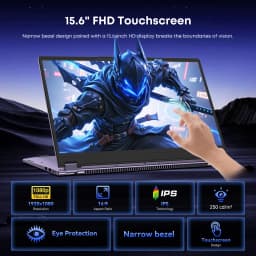 HYPERSTRIX 15.6 Inch 2-in-1 Touchscreen Laptop, 360° Flip Convertible Notebook, Core M3-8100Y, 16GB RAM 512GB SSD, FHD IPS Display, WiFi 5, BT 5.1, Lightweight Computer for Work, Study & Travel