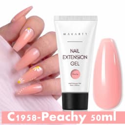 Makartt HEMA-Free Poly Nail Extension Gel 50ml, Hybrid Acrygel Builder Multi-Color, Long-Lasting French Manicure DIY Nail Art