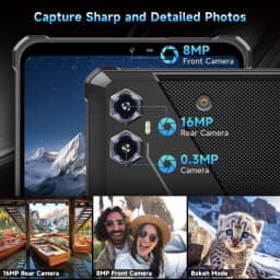 OUKITEL RT3 Plus Rugged Android 15 Tablet, 16GB+128GB 1TB Expandable Waterproof Tablets, 8 Inch HD Display, 1100mAh Battery