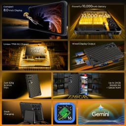 OUKITEL RT11 5G Rugged Tablet PC 8 Inch HD Display , Up to 24GB RAM(8+16) +128GB ROM 1TB Expandable,10000mAh Large Battery,Dock Charging,IP68 IP69K , Android 16 Industrial Rugged Tablet