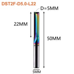 Dreanique 1pc 3.175 4 6 8mm Shank DLC Coatting 2 Flutes Carbide Straight Flute End Mill Bit CNC Milling Tool Slot Milling Cutter
