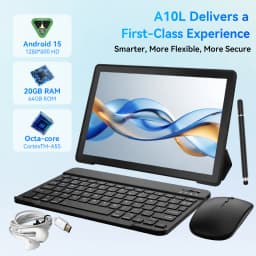10.1 Inch Android 15 Tablet PC 24GB RAM 64GB ROM Octa Core Tablet with Widevine L1 WiFi Tablet for Students Back to School UK Stock