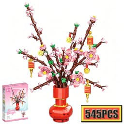 Ceremony Flowers Building Blocks Set Botanical Collection Rose Bouquet Bricks Puzzle Hobbies Girl's Gift Flower Holiday Gift