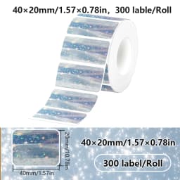 40x20MM Compatible Phomemo M110 M220 M200 Self-Adhesive Color Laser Thermal Paper, E210 P50 Detong P1 HPRT T20 MAKER