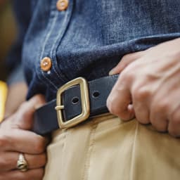 Maden New Cowhide Material Ancient Cloth Printed Vegetable Tanned Belt Boro Style Cowhide Pin Buckle Retro Belt for Men