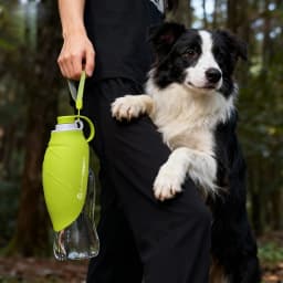 Superdesign Large Capacity Foldable Dog Water Bottle - Portable Design, Leak-Proof and Durable Material, Ergonomic Handle and Strap, 20 Ounces Suitable for Camping, Hiking, Outdoor Adventures, Pet Hydration Equipment, Stylish Pet Accessory