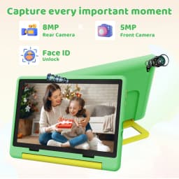 Kids Tablet 10.1 Inch Android 16 Tablet PC 20(3+17)GB RAM 64GB ROM A333 Five‑Core HD LCD Display 5000mAh Children Learning Tablet Only Tablet No Accessories Pink Green