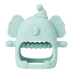 1pc Infant Silicone Teething Toy & Anti-drop Glove Set Elephant Shaped Soft Safe Nesting Toy For Early Educational