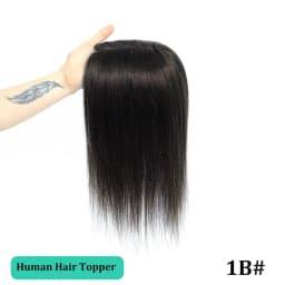 10-18 Inches Hair Topper with Clips 100% Remy Human Hair Toppers For Thin Hair Natural Color Clip In One Piece Hair Extensions