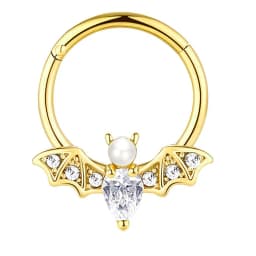 16G Stainless Steel Septum Ring Nose Hoop Ring Bee Bat Septum Piercing Cartilage Hoop Helix Tragus Daith Small Earrings