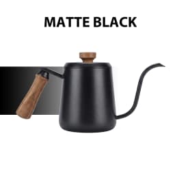 350/600ml Stainless Steel Drip Coffee Pot  Nonstick Gooseneck Drip Coffee Pot Wooden Handle Coffee Pot with Thermometer