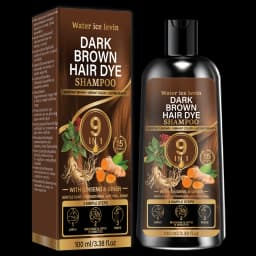9 In 1 Natural Dark Brown Hair Dye Shampoo With Ginseng Ginger Gentle Coloring Shampoo Long Lasting Chestnut Hair Color 100ml