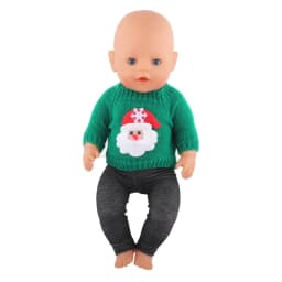 43 Cm Baby New Born Doll Clothes Wool Cute Santa Claus, Tree, Elk Christmas Clothes Suit For American 18 Inch Girl Doll Toy Gift