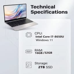 2026 New LENO Intel Core I7-8650U 14.1 "Laptop 5000mAh Windows 11 Pro 3-year Warranty Portable Laptop 1920*1080 HD Office Notebook
