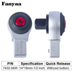 Fanyaa Wrench Ratchet Head Replacement Part Square Tenon Drive End 9*12,14*18mm, 1/4 3/8 1/2 3/4 Inch Reversible Socket Ratchet