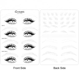 Microblading Practice Skin Pattern Sheet Pre-Printed Brow Mapping Guide Flexible Silicone Pad for Precise Hair Strokes & Shading