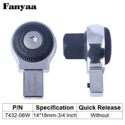 Fanyaa Wrench Ratchet Head Replacement Part Square Tenon Drive End 9*12,14*18mm, 1/4 3/8 1/2 3/4 Inch Reversible Socket Ratchet