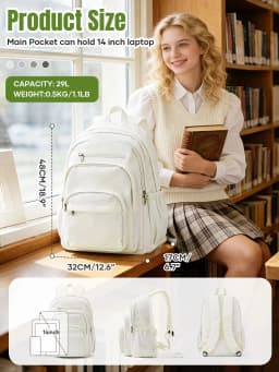 Schoolbag Female Student Junior High School Waterproot Backpack Large Capacity High School Bag Ins Style Middle School Backpack