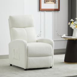 mcc direct Push Back Recliner Chair with Lumbar Support, Padded Backrest, Side Pocket and Adjustable Leg Rest for Home Theatre