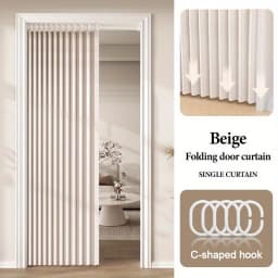 Room Divider Curtain for Kitchen and Balcony, Folding Privacy Panel with Soft Drape and Modern Home Style