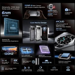 Global Version DOOGEE S200 VIP 5G Rugged Phone 6.72" 120Hz Display 12GB 256GB 100MP AI Main Camera 10100mAh Battery Smartphone