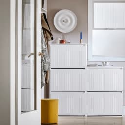 SoBuy FSR165-H 3 flap shoe shelf shoe cabinet narrow shoe rack with 6 shelf surfaces shoe chest of drawers