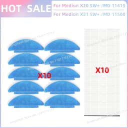 Fit For Medion X20 SW+ / MD 11415, Medion X21 SW+ / MD 11500 Vacuum Parts Main Roller Side Brush Hepa Filter Mop Cloth Dust Bag