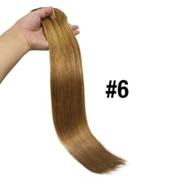 Straight Clip In Human Hair Extensions Brown Unprocessed Hair Extensions Full Head Brazilian Hair Seamless Clip Ins Extension