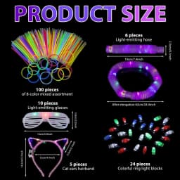 145PCS Glow in The Dark Party Supplies, Light Up Party Favors Bulk Party Pack, Glow Party Supplies, Neon Party Supplies