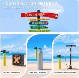 SMACO Mini Scuba Tank 0.5L Portable Diving Tank 200Bar For 16ft Depth Diving + 4500Psi Electric PCP Air Compressor AC DC Power