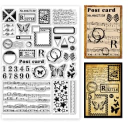 Stamp Postmark Postcard Clear Stamps for DIY Scrapbooking Big Size Silicone Clear Stamp Seals for Cards Making Photo Journal