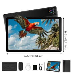 New KB1001L 10.1" IPS Tablet Bundle Android 15 Five‑Core Processor 20(3+17)GB Expanded RAM 64GB Storage Keyboard Mouse Stylus Cover Headphones WiFi‑6 Widevine L1 5000mAh 20W Fast Charge Tablet US Stock