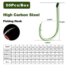 50Pcs-100Pcs ISEAMA Flat Fishing Hook High-Carbon Steel Barbed Fishing Hook Live Bait Holder Carp Fishing Worm Hooks Accessories