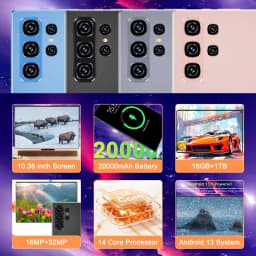 2026 Original Tablet 10.36 inch 20000mah Android 13 Global 16GB 1TB 5G Dual SIM WIFI 14 Core HD Full Screen Network Global GPS