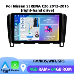 Podofo 4GB+64GB Car Radio Wireless Carplay Android Auto Audio Stereo 9 Inch 2 Din DVR GPS BT For Nissan SERENA C26 2012-2016
