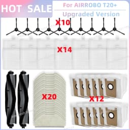 Fit For AIRROBO T20+ / T25+ / T30+ / L40+ / L50+ / L60+ / FIXR T20 Parts Main Roller Side Brush Filter Mop Cloth Pad Dust Bag