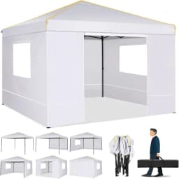 3x3m Pop Up Canopy Tent Folding Gazebo With 4 Sidewall Outdoor Commercial Instant Gazebo Tent For Party Garden Backyard Wedding