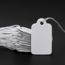 100pcs 12x23mm Rectangular Paper Price Tag White Blank String Watch Jewelry Crafts Price Display Cards Promotion Label For Sales