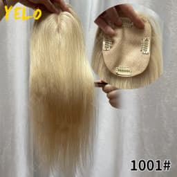 17 Inch Human Hair Toppers With 4 Clips 100% Straight Human Hair Topper Human Hairpieces 4inch×5inch Injection Base for Women