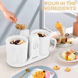 Sumetas Ice Cream Maker & Popsicle Maker Dual-Cup Design DIY Flavors Add Fruits, Powdered Sugar, and Other Mix-Ins Simple Prep