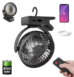 10000mAh Portable Camping Fan with LED Lantern&Hanging Hook-65H Rechargeable Battery Operated Fan with Hanging Hook for Tent Car