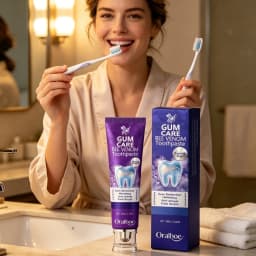 Oralhoe Whitening Toothpaste Clean Tooth Gaps Reduce Stain Restore Gum Health Long Lasting Fresh Breath Gum Care Toothpaste 100g