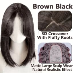 Shoulder Layered Synthetic BOB Wig With Transparent Lace Front Straight Heat Resistant Wig Hair For Women Daily Cosplay Party