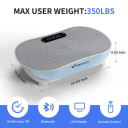 Merach Vibration Plate Exercise Machine with Digital Display Built-in Speakers, Whole Body Workout Weight Loss 350lbs Capacity for Lymphatic Drainage Home Fitness Equipment