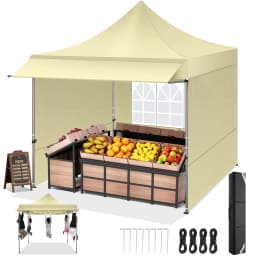 Gazebo 3x3 Waterproof Stable Winterproof with Awnings and Sidewalls,UV Protection 50+ Pop-up Gazebo Foldable Party Tent for Gard