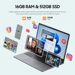 HYPERSTRIX 2 in 1 Touchscreen 15.6 inch Laptop Ryzen R3-3200U (up to 3.5GHz) Notebook PC 16GB RAM 512GB SSD 360° Rotation FHD IPS Laptop Backlit Keyboard TypeC RJ45 WIFI 5 HDMI